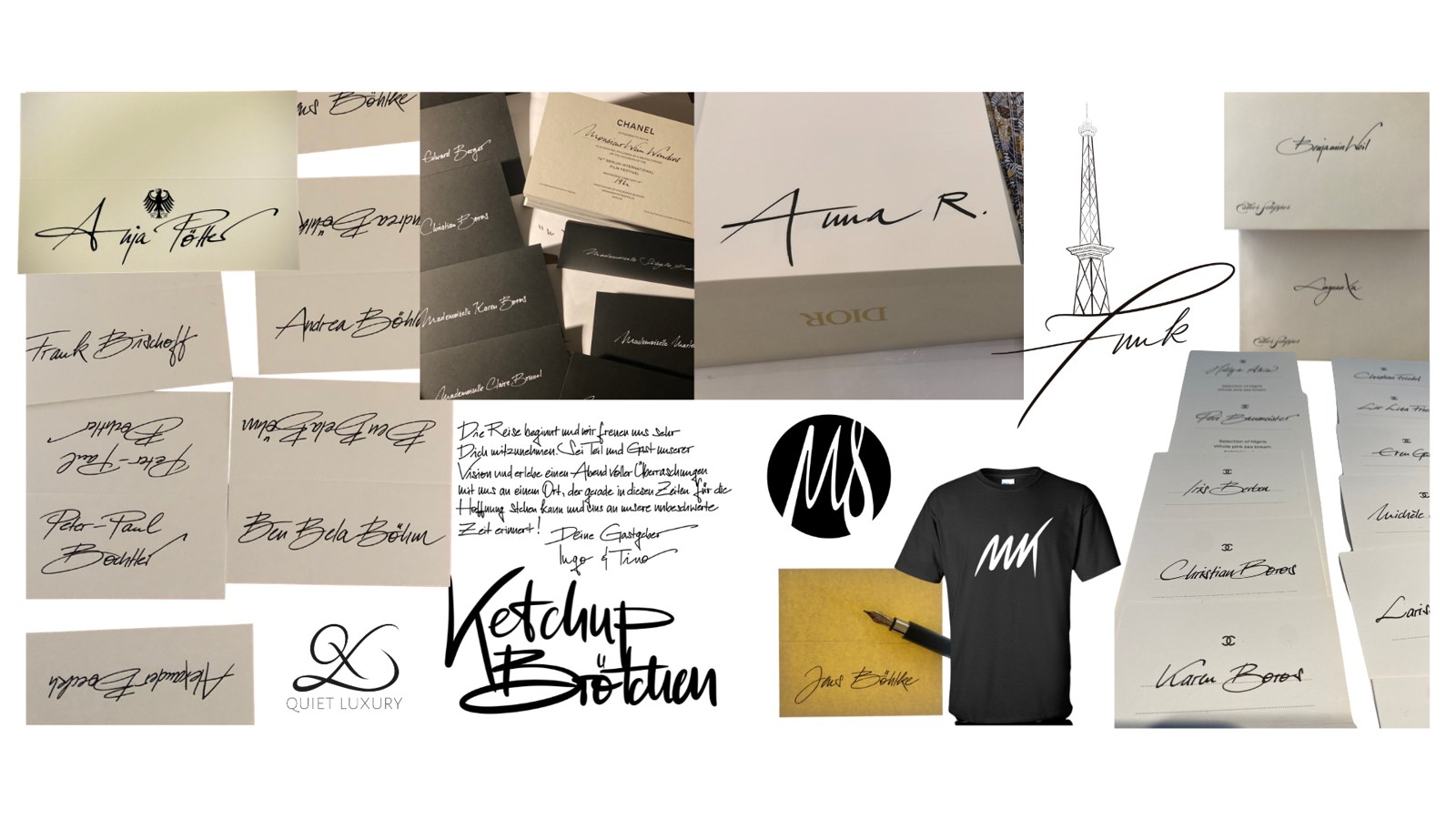 Handschrift Signaturen und Markenarbeiten